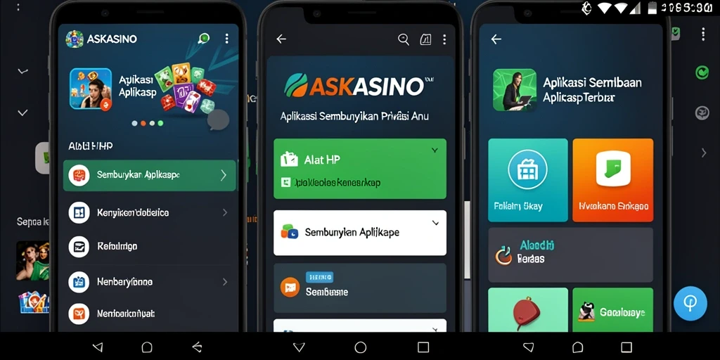 Antarmuka ASKASINO untuk menyembunyikan aplikasi.