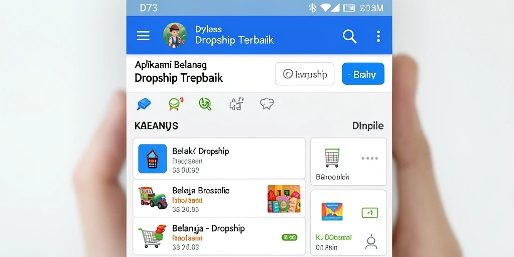 Tampilan antarmuka D73 yang modern dan fungsional untuk kemudahan dropship.