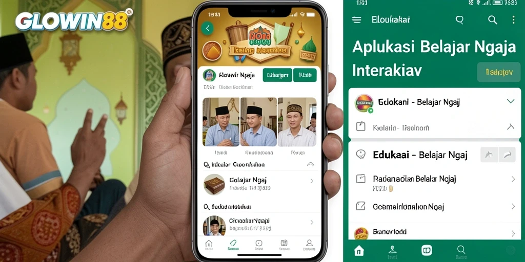 Tampilan antarmuka GLOWIN88 yang bersahabat untuk belajar Ngaji.