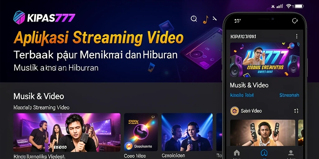 Tampilan antarmuka aplikasi KIPAS777 yang sederhana dan menarik untuk Streaming Video.