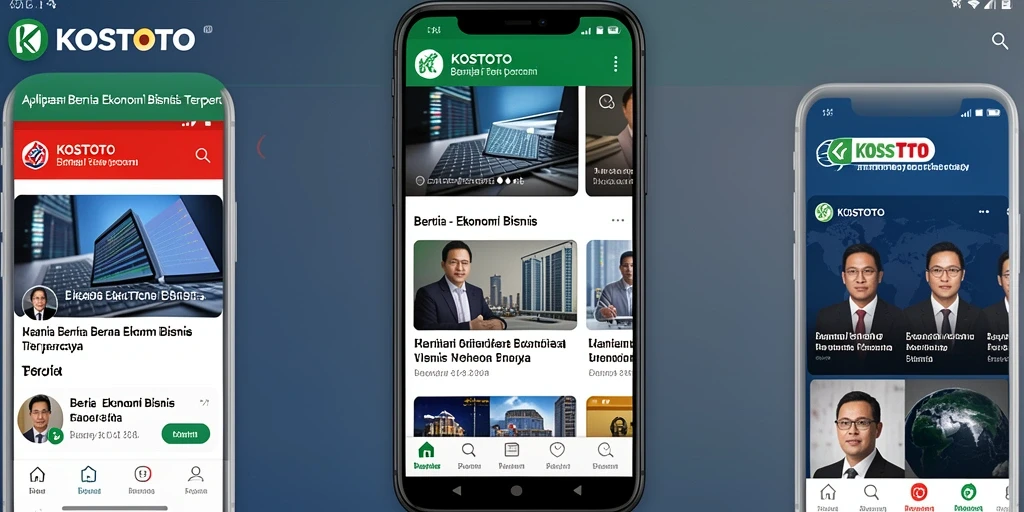 Antarmuka KOSTOTO menampilkan berita ekonomi yang mudah diakses dan informatif.