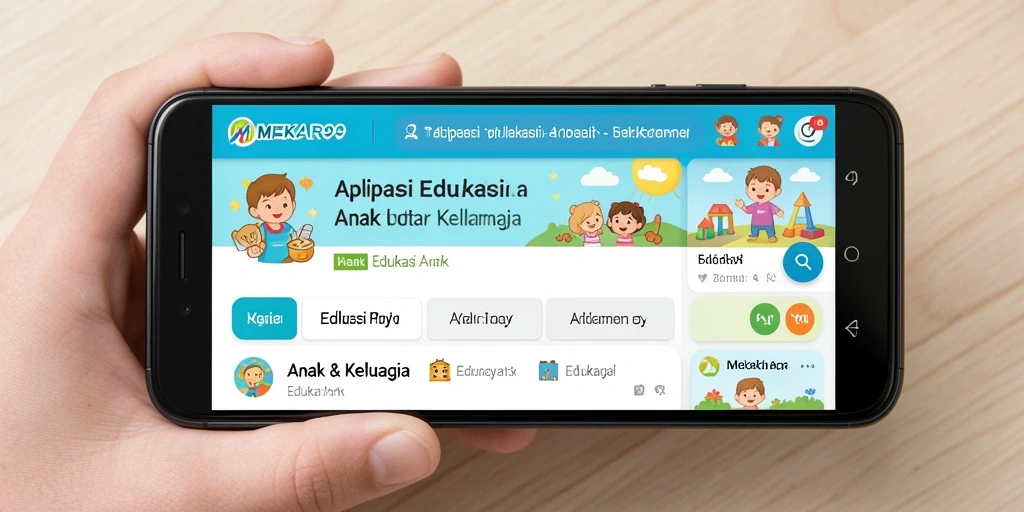 Antarmuka MEKAR99 yang menarik dan interaktif untuk anak-anak.