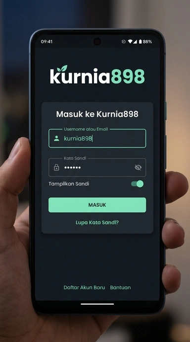 Tampilan halaman login kurnia898