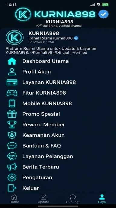 Tampilan kanal resmi kurnia898